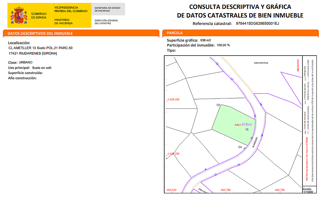 Parcela ubanizable en venta en Riudarenes