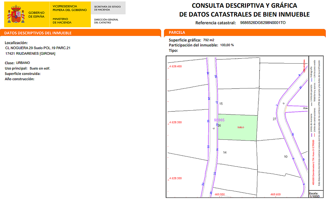 Parcela urbanitzable en venda a Riudarenes